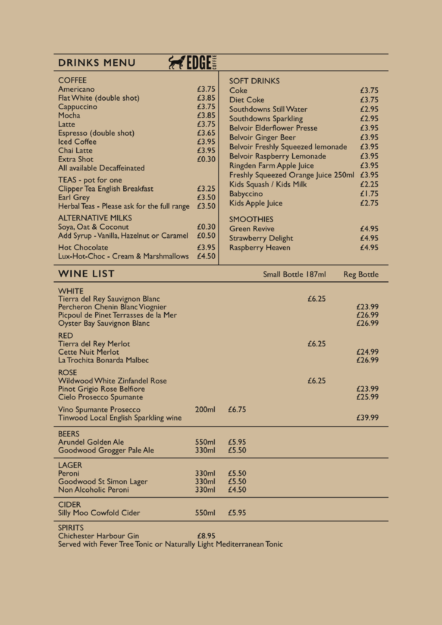 Autumn Drinks Menu 2025 Runcton Farm Shop Autumn Cafe Drinks Menu
